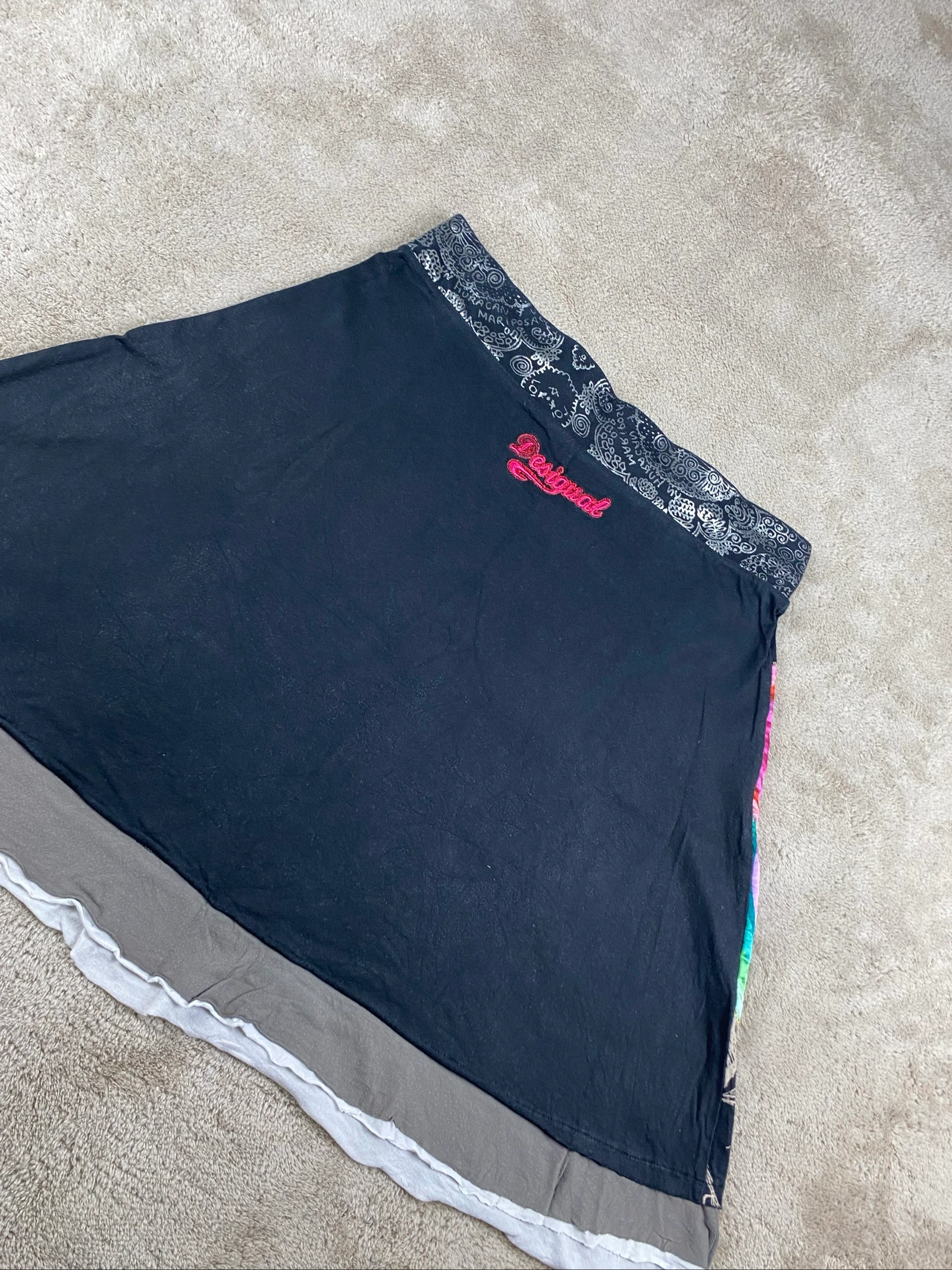 Desigual Saia Midi Estampa Artística Boho Y2K Tamanho G – photo 12
